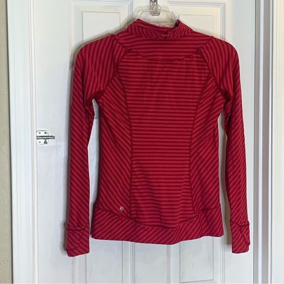 Lululemon Athletica Think Fast Half Zip Pullover Size 8 Deepest Cranberry - Picture 10 of 10